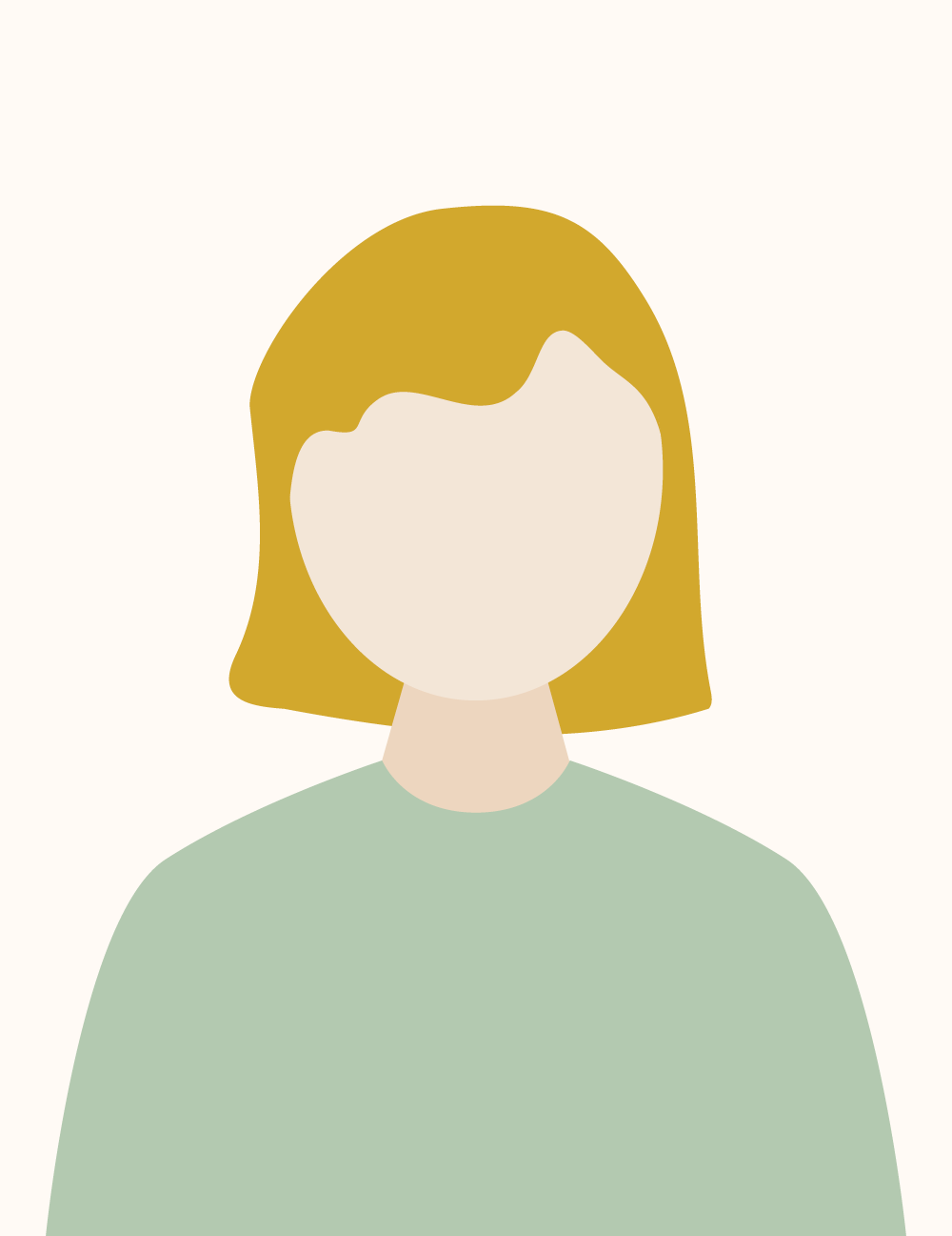 Platzhalter einer farbigen Illustration eines Personen-Portraits mit mittellangen, blonden Haaren
