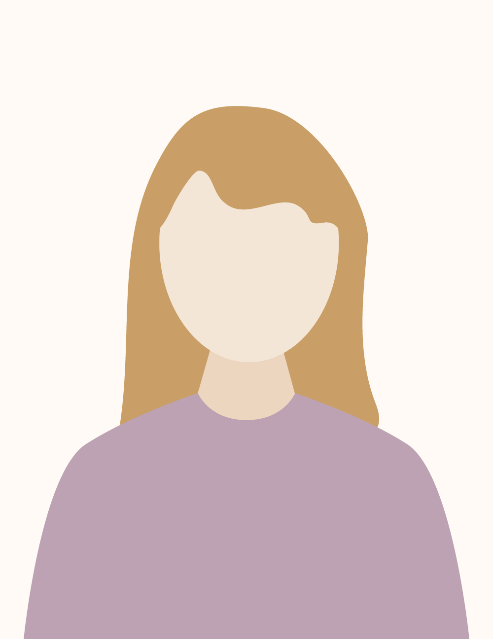 Platzhalter einer farbigen Illustration eines Personen-Portraits mit langen, blonden Haaren